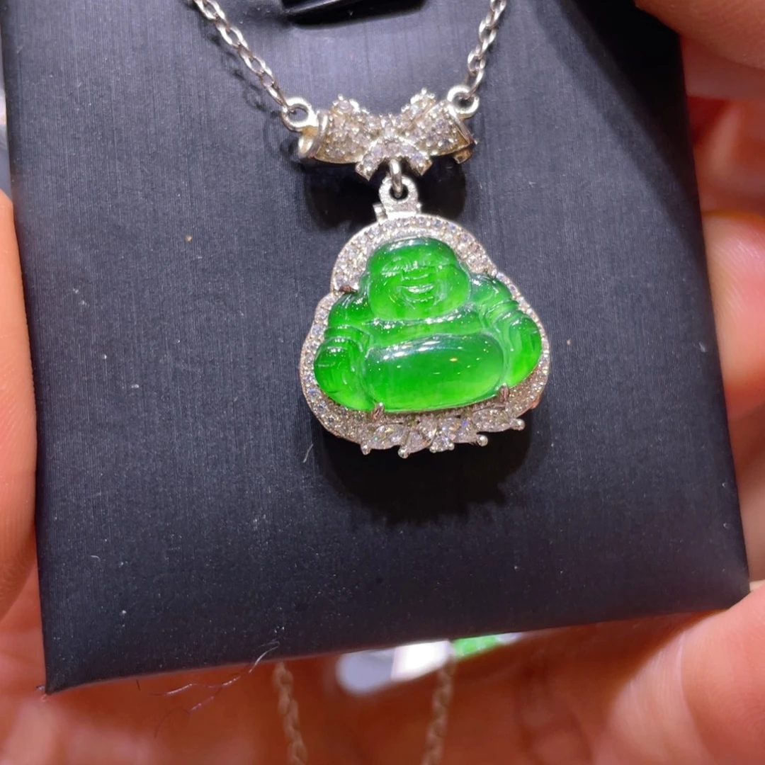 翡翠银S925镶嵌颈饰吊坠