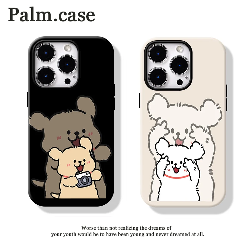 菲林二合一适用华为/oppo/vivo/小米/一加/苹果16手机壳情侣小狗