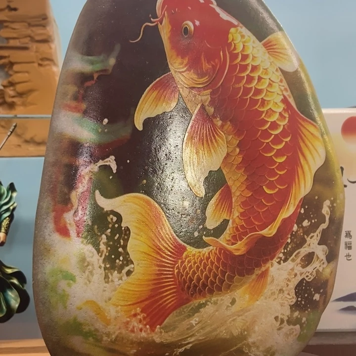 石材大鱼摆件真美啊