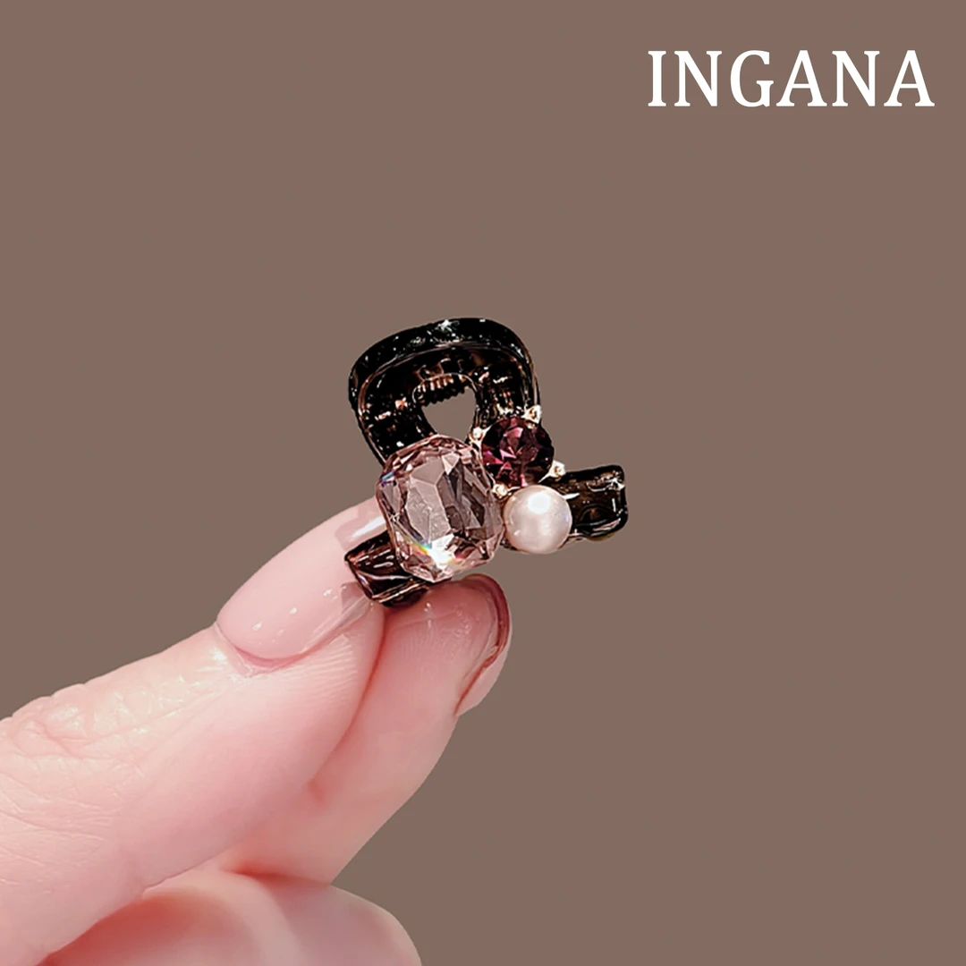 迷你小抓夹女韩版新款高级感碎钻锆石珍珠刘海夹边夹碎发发夹头饰