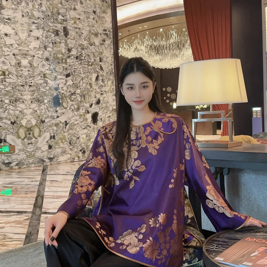 Betty Bairn 【臻藏/老缎】收藏级别新中式花瓣云肩上衣Q7036