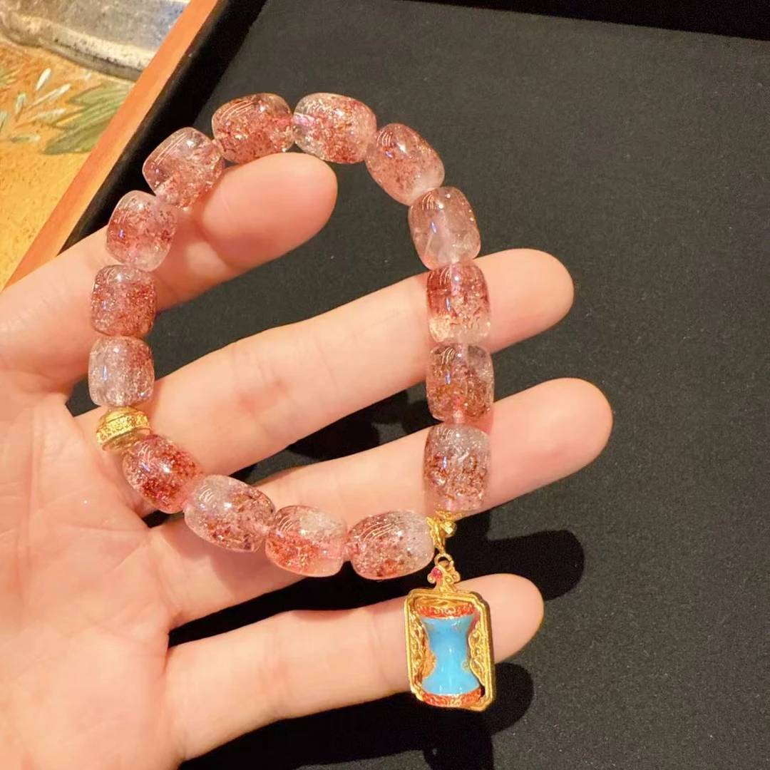 Q12金草莓晶水晶手串未镶嵌153