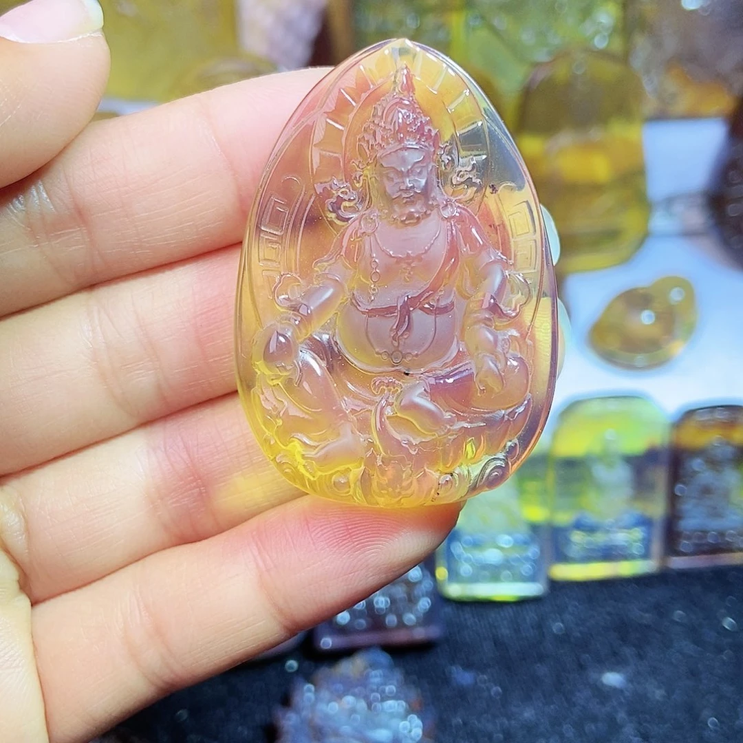 琥珀颈饰未镶嵌黄财神15