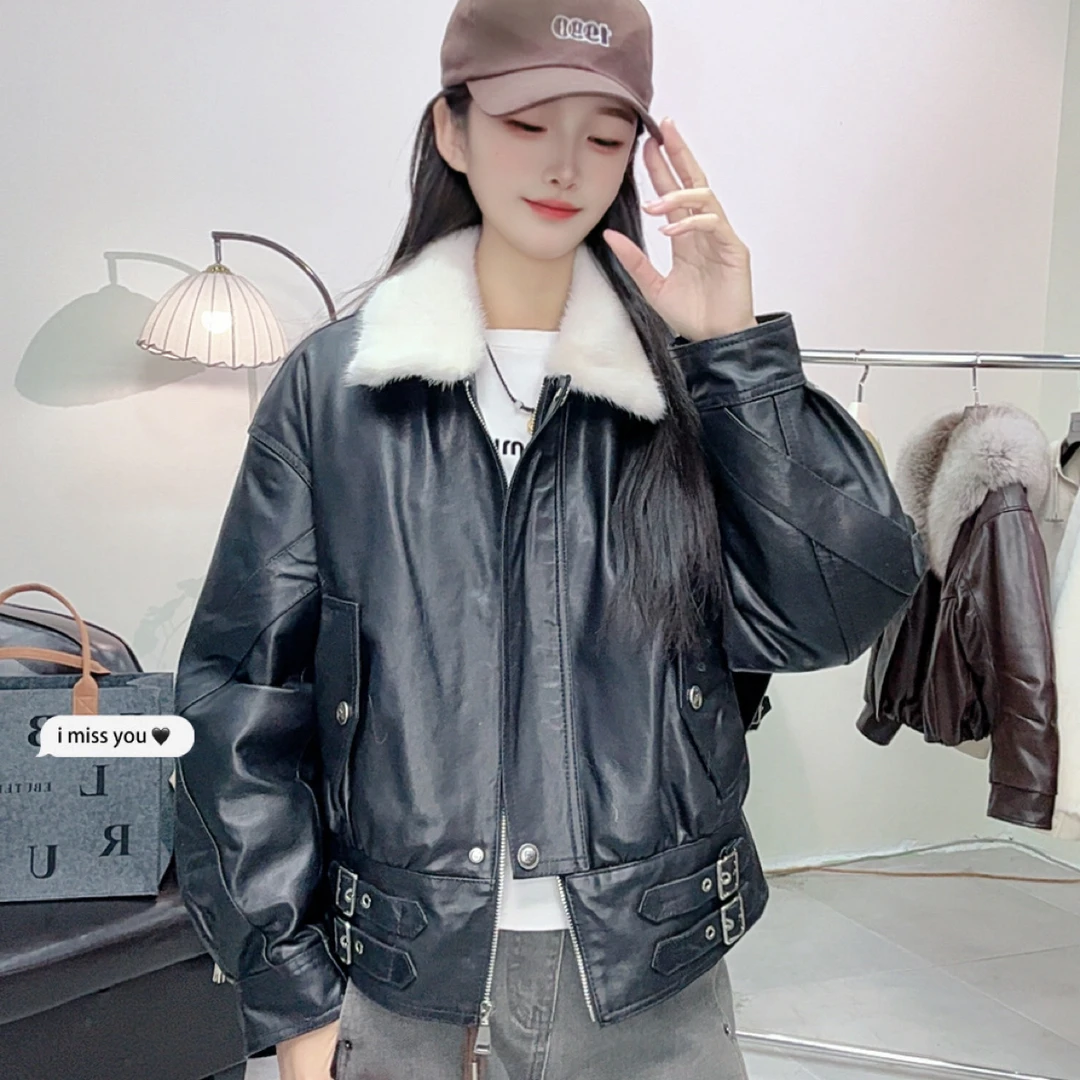 2025年绵羊皮貂领羽绒服冬季保暖ML