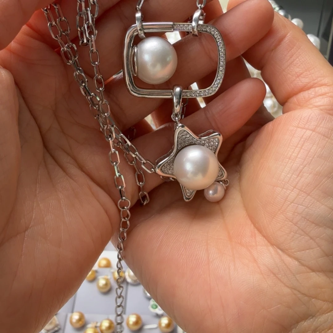颈饰海水珍珠银S925镶嵌