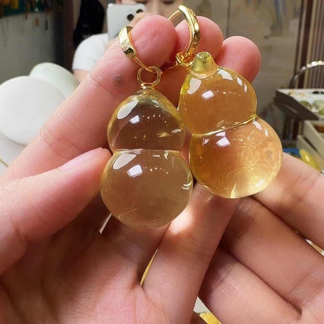 琥珀未镶嵌颈饰耳坠
