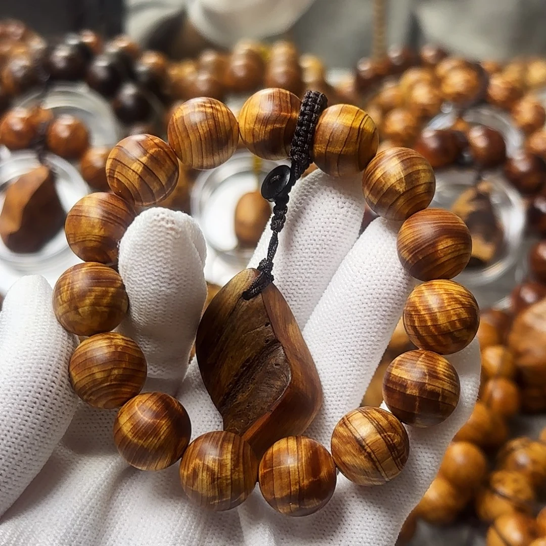 柏木手串/手链太行崖柏1.5陈化龙胆闪电