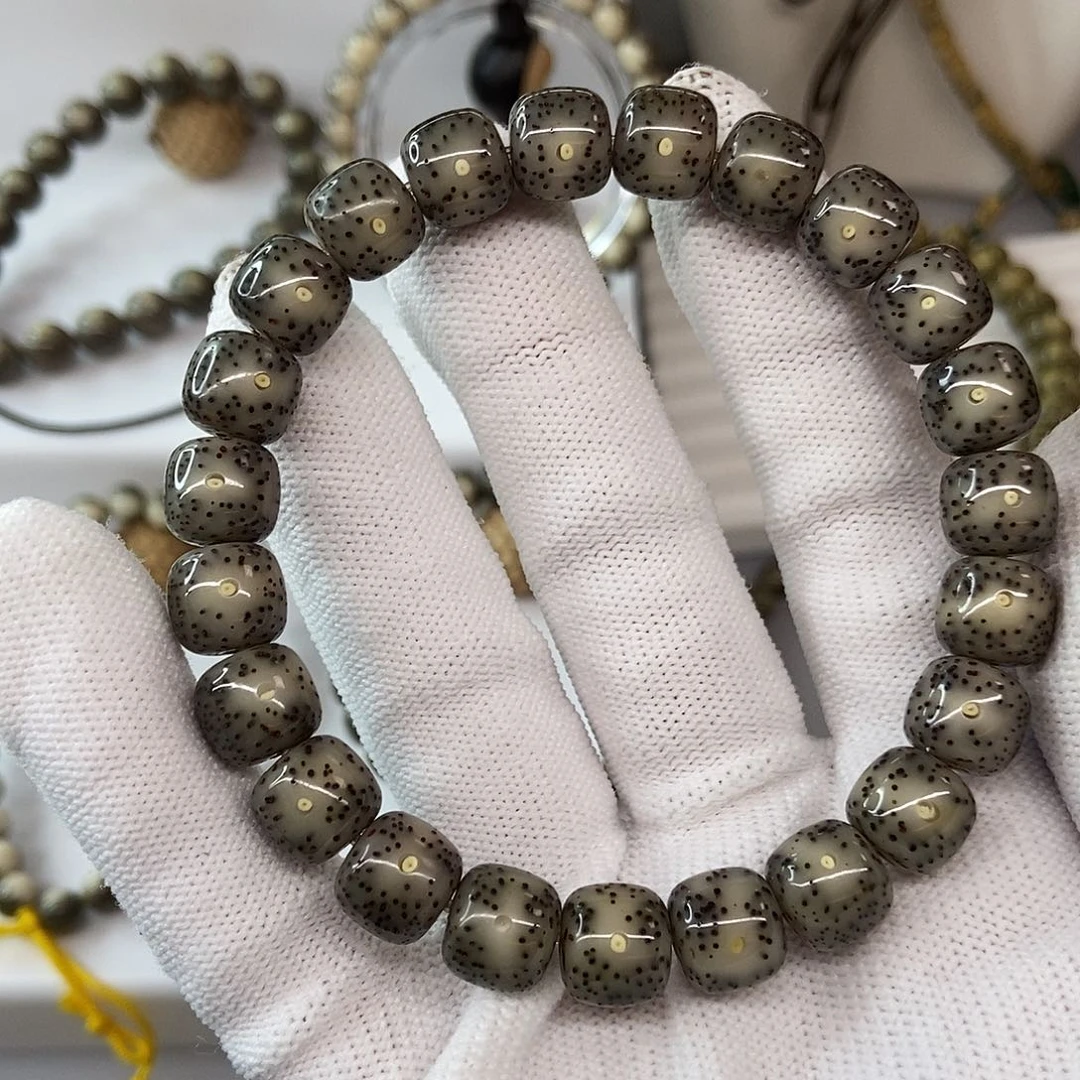 星月菩提手串10黑冰双留白56