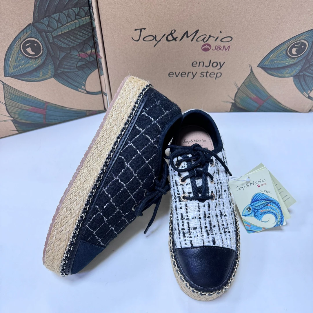 玛丽小香风布面渔夫鞋女鞋+85023W