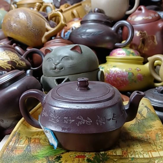 紫砂茶壶宜兴原矿紫罗兰柴烧手工200cc紫砂壶