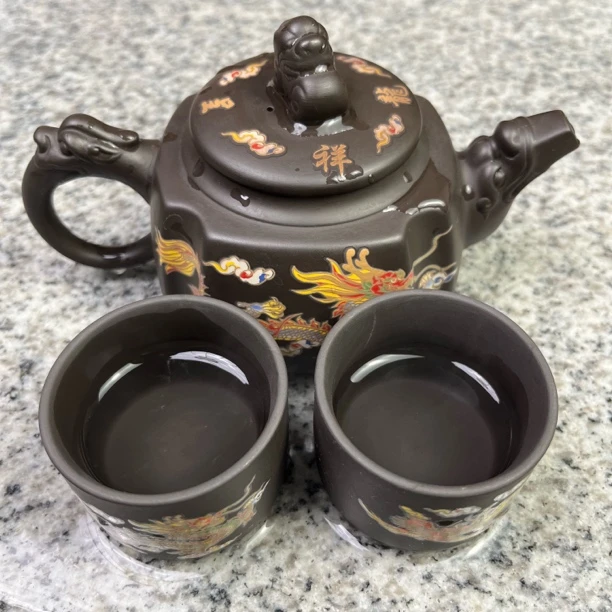 300ml四方龙凤变色凤鸣壶一壶两杯