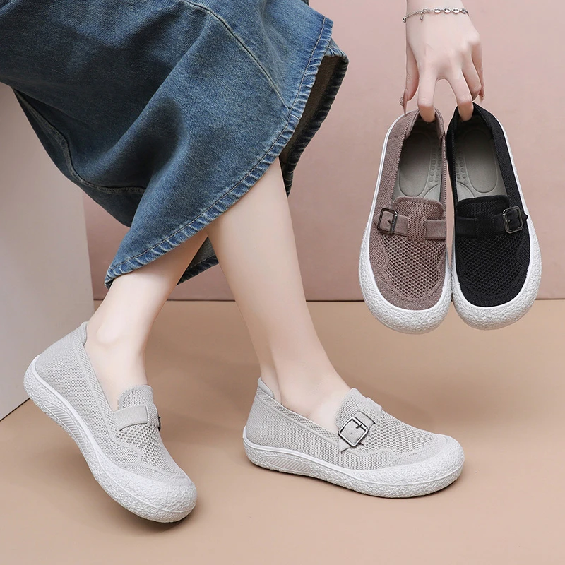 2025年春季老北京布鞋女单鞋宽松舒适防滑软底健步鞋一脚蹬妈妈鞋