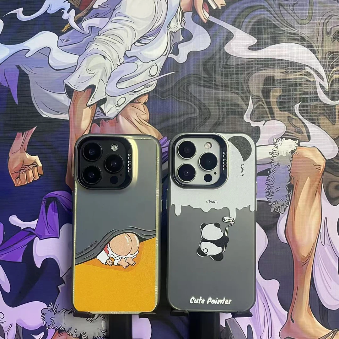 熊猫～imd彩银时尚软硬结合适用于苹果三星小米华为oppovivo