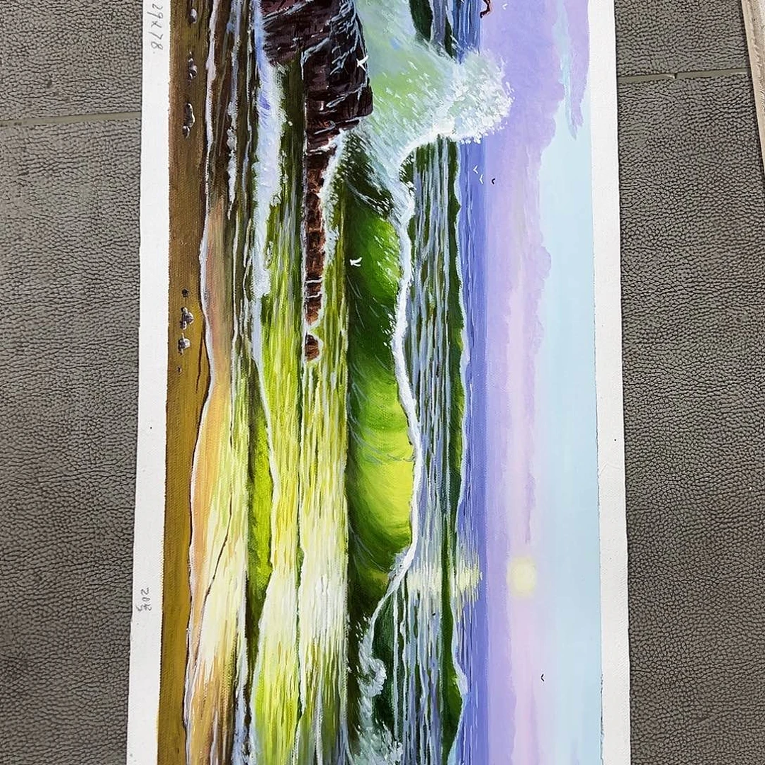 油画朝鲜艺术家不带画框