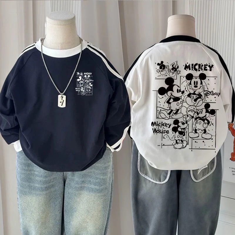 男童长袖T恤儿童新款秋季春秋纯棉洋气米奇打底宝宝圆领韩版上衣