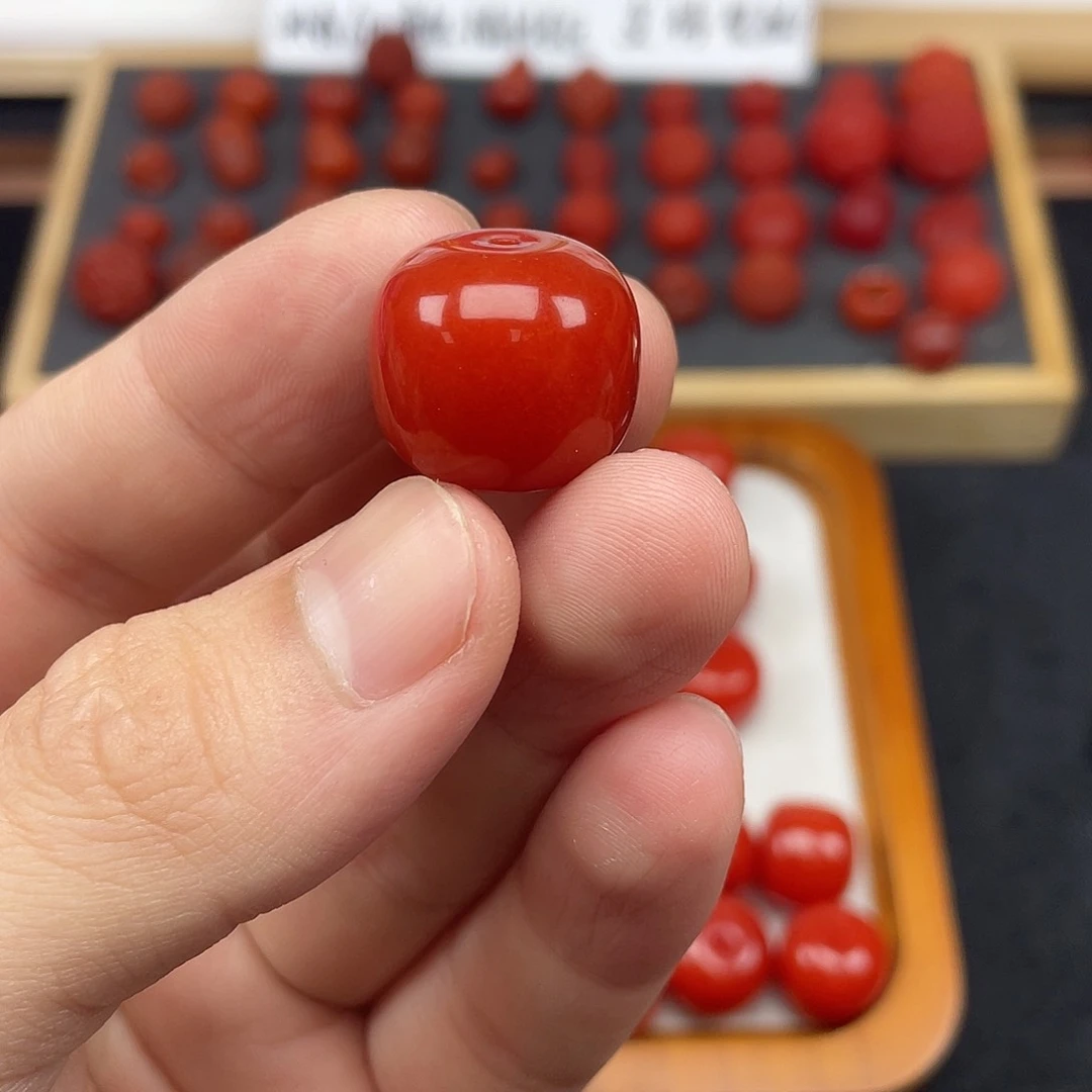 南红玛瑙18号保山锦红亮光卡19老型墩子一颗未镶嵌