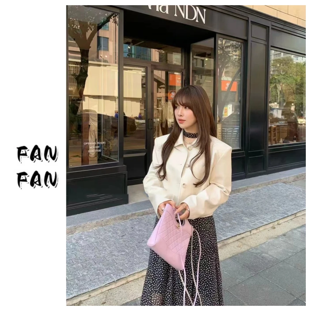 FANFAN 【松糖骑士】立裁挺阔皮衣短外套