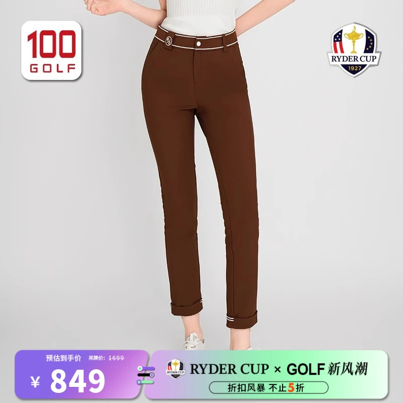 RYDER CUP莱德杯高尔夫女装长裤防晒弹力高腰小脚裤RF241AX153