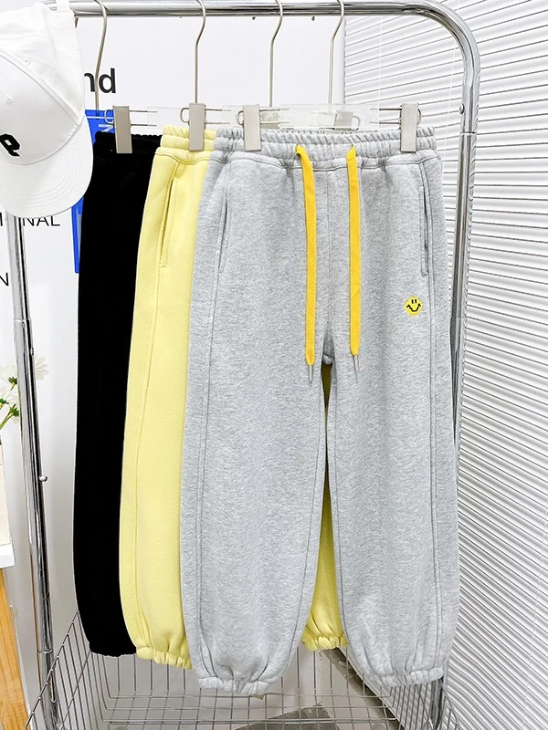 秋冬新款女童裤子加绒加厚儿童保暖休闲卫裤中大童zb3885简约童品