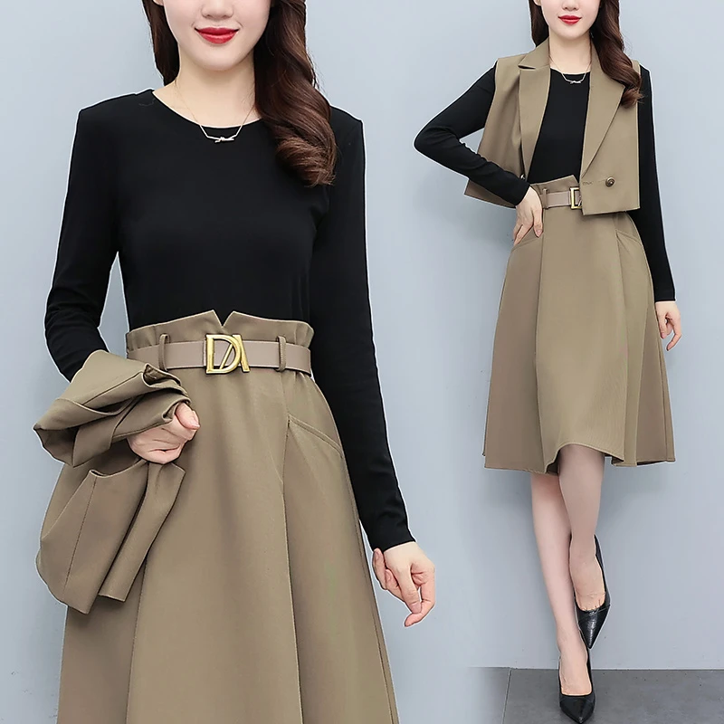 西装马甲连衣裙两件套女2025春季新款时尚气质减龄高级感套装裙子