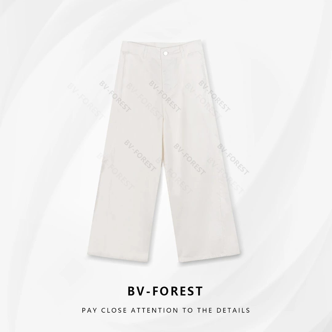 BV-FOREST“薄荷青柚”夏季新款美式复古百搭直筒阔腿裤BV-K0308