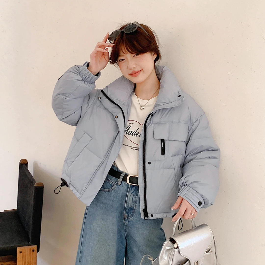 【新款上新】冬季新款韩系立领白鸭绒羽绒服女