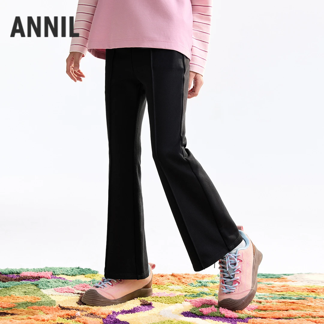 显瘦显高|安奈儿微喇女童全腰针织单裤秋季新款独特EG536549长裤