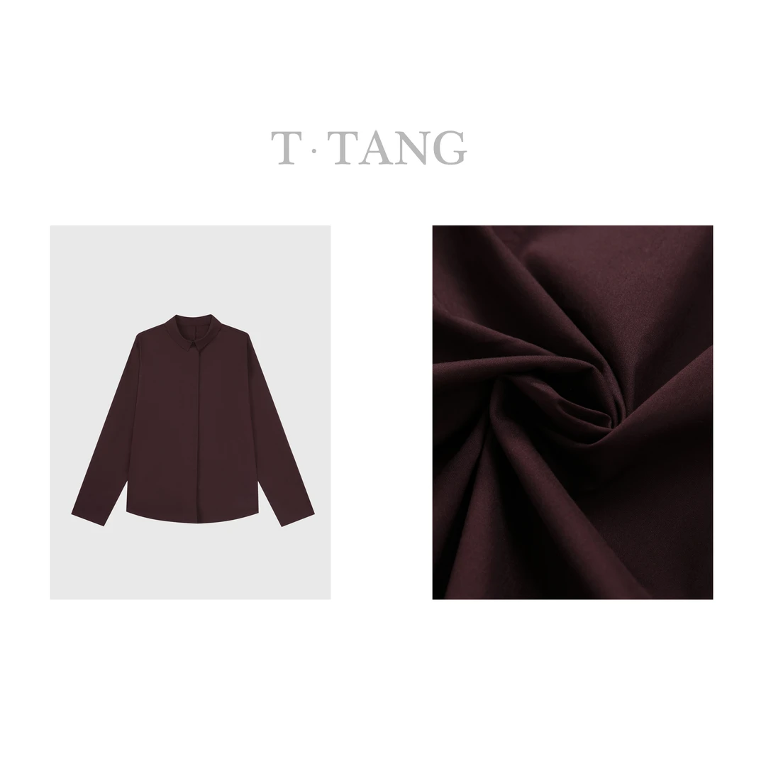 FL早春高支高密高弹长绒棉休闲时尚简约纯色翻领长袖衬衫【6625】