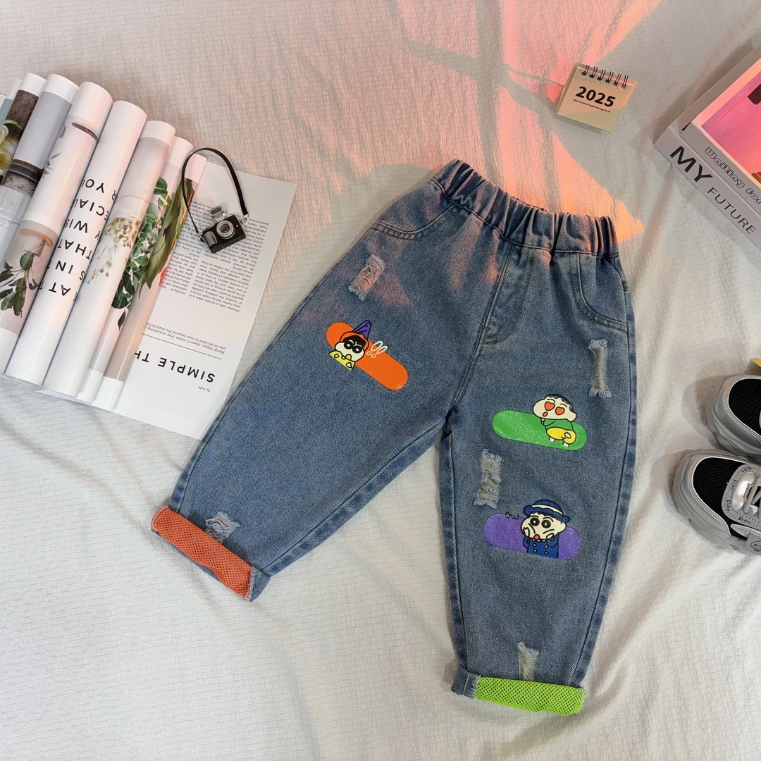 儿童装牛仔裤男童春秋韩版裤子2025新款宝宝帅气秋装中小童休闲裤