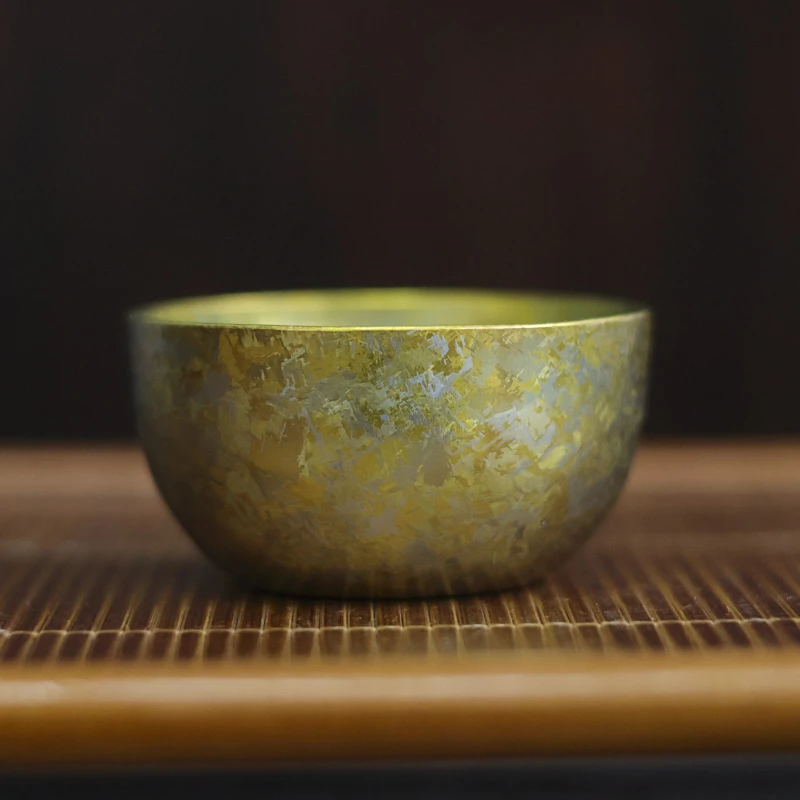 【福圆专属】金色冰花圆底小茶杯（ZHAIJU底款）40ml（Q5392）