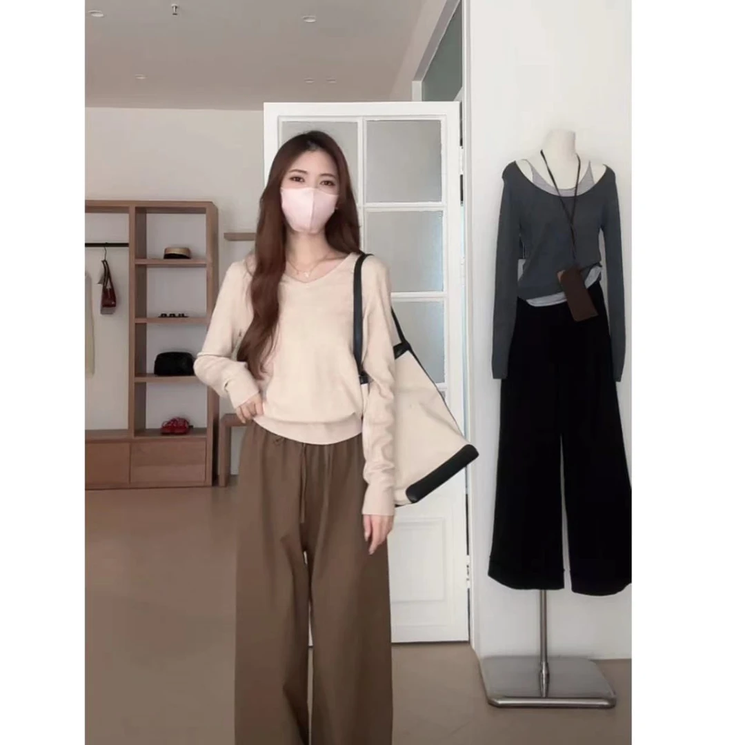 超百搭松紧腰垂坠感阔腿长裤 10809（松紧腰）