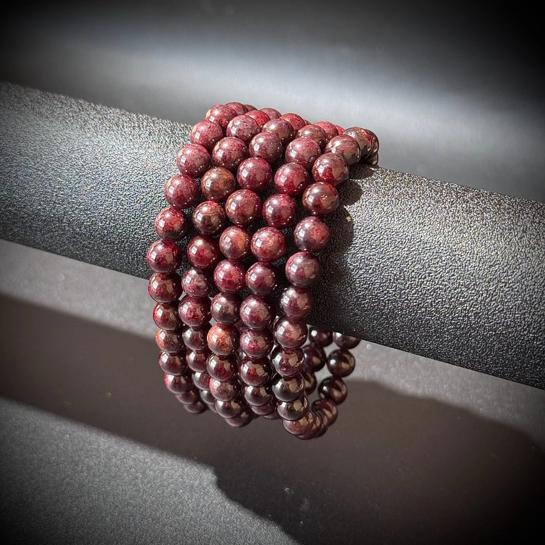 S1049【貝勒爺】臻享石榴石素圈手串【多样性发其一】