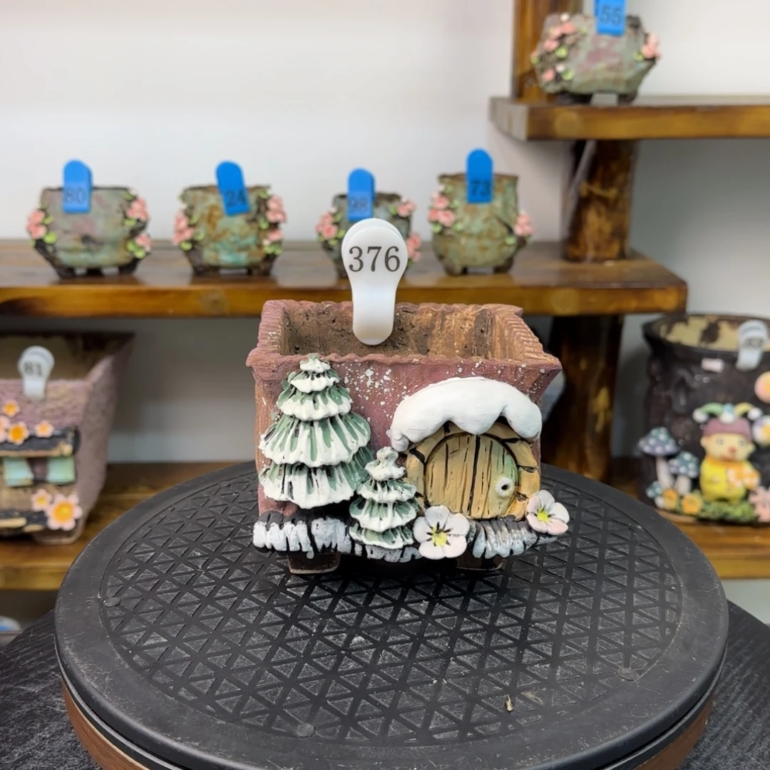 本默花器麦饭石花盆