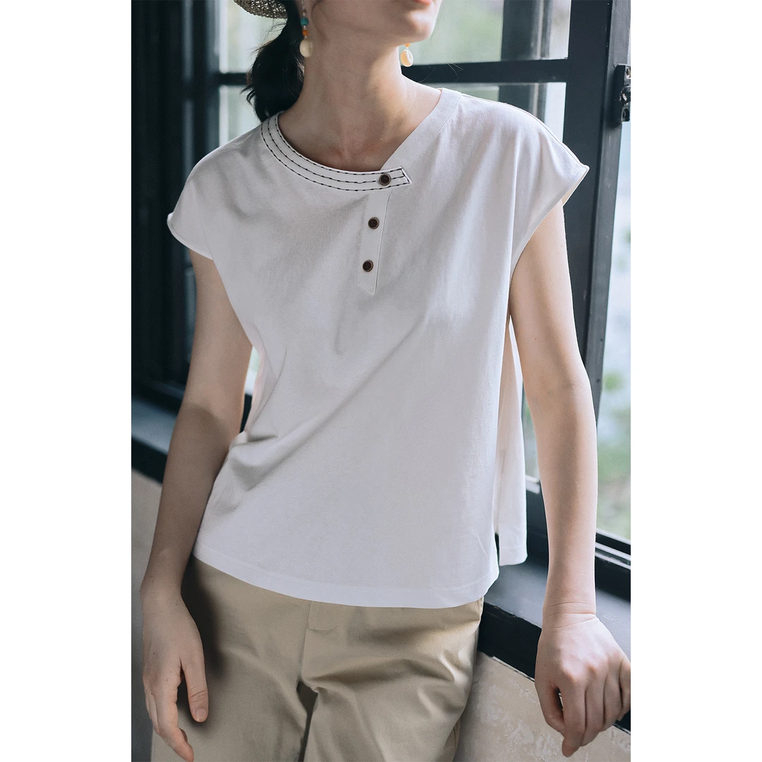 红念原创白色棉质T恤女短袖设计感夏季2025新款女装气质休闲上衣