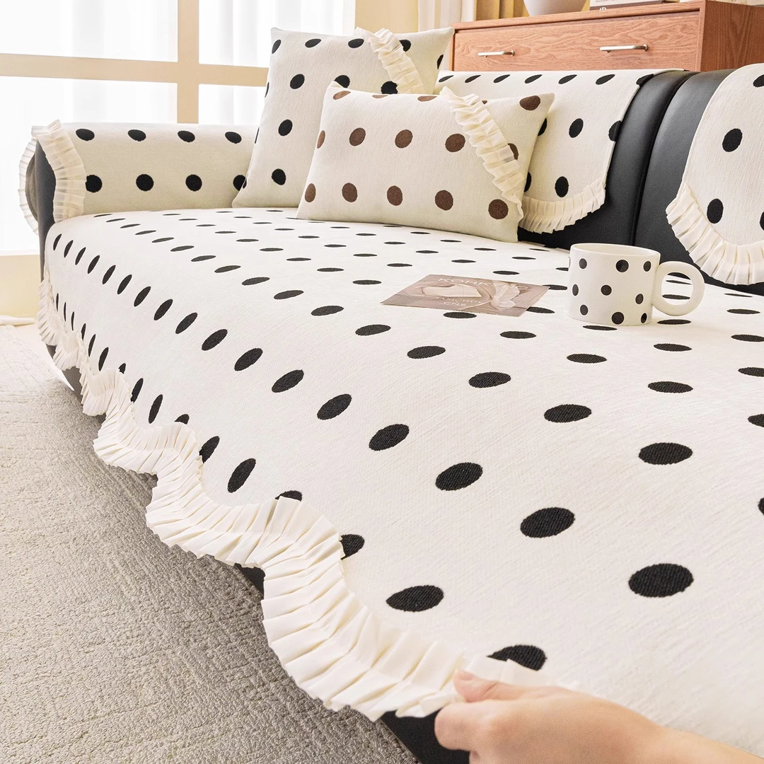 四季通用2025新款异形裙边雪尼尔沙发盖布套罩高级感防滑沙发垫