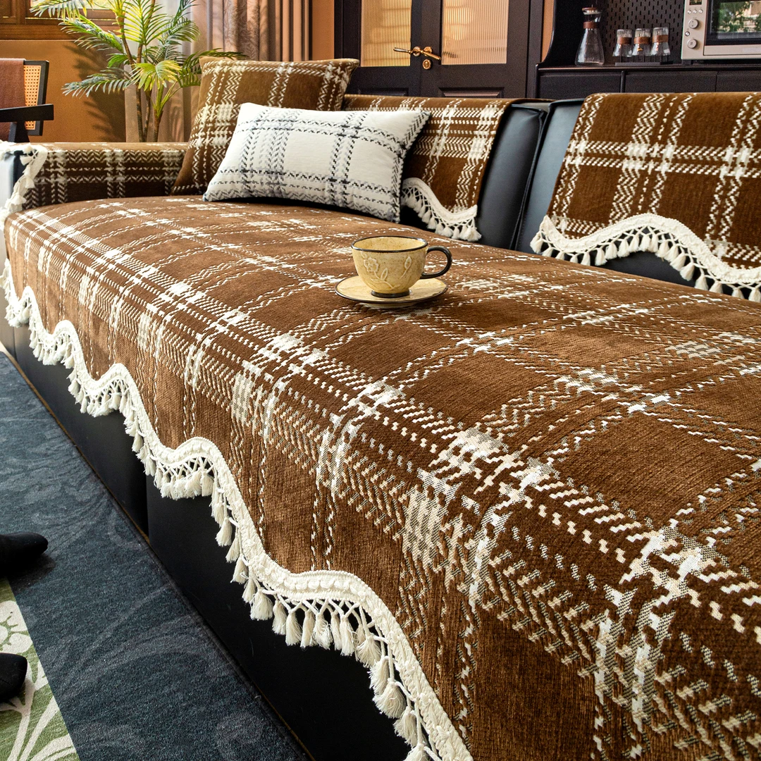 中古风异形沙发垫2025新款四季通用防滑沙发套罩一片式直排坐垫