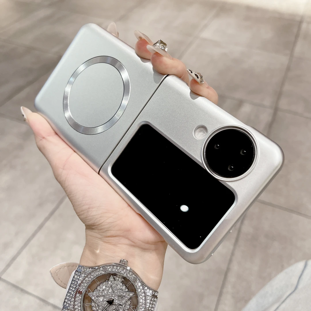 适用OPPOFindN3Flip手机壳新款‌折叠屏N2Flip磁吸金属漆超薄防摔