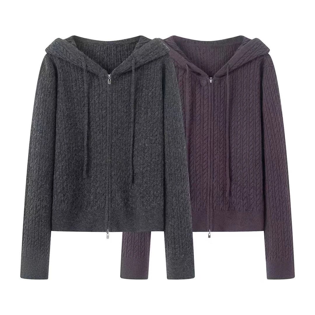 商场同款2025冬季新品百搭毛衣连帽打底羊毛针织衫女367166