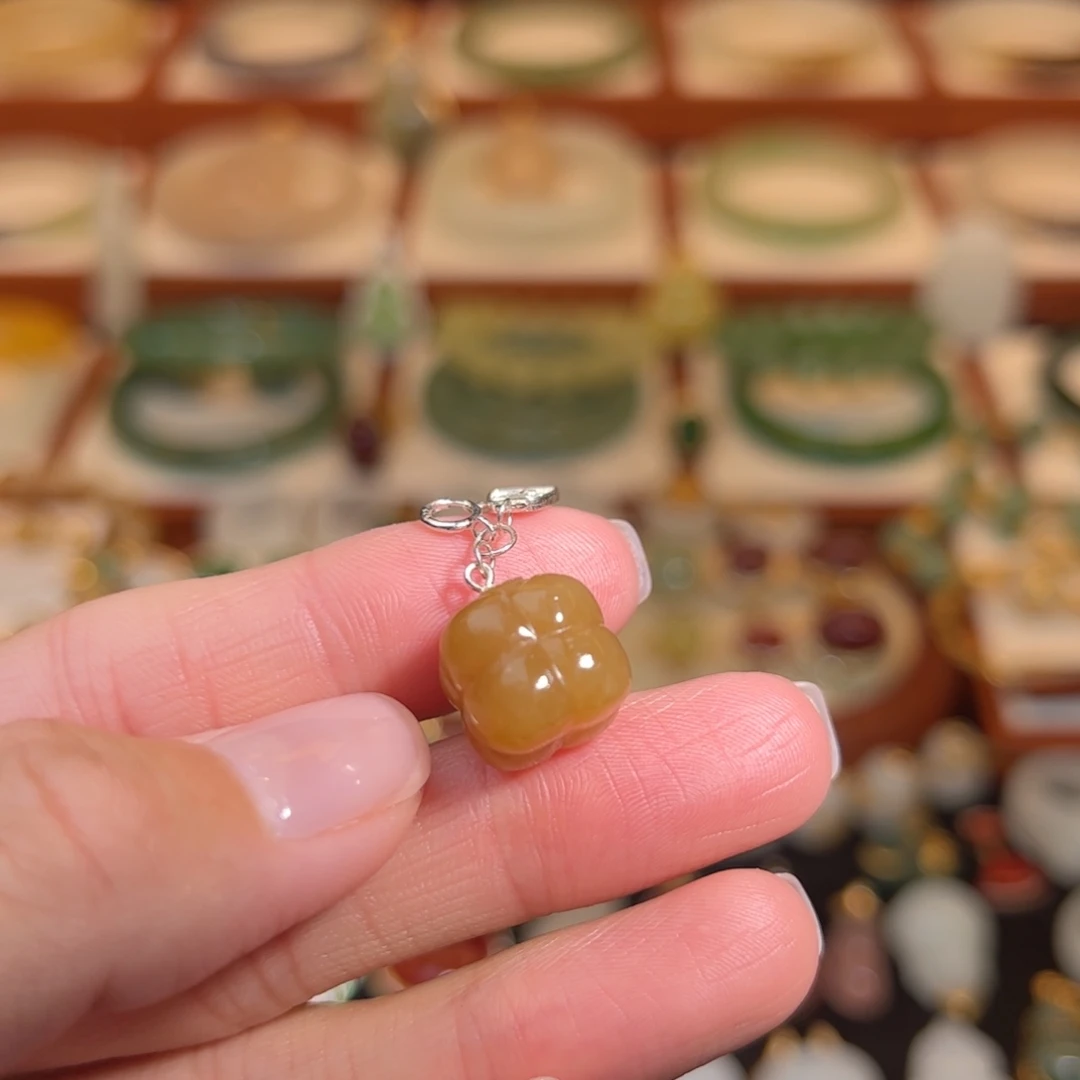 和田玉银S925镶嵌挂件