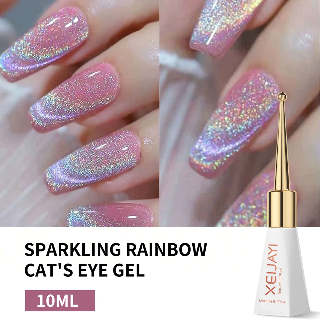 彩虹猫眼权杖瓶10ML+纯黑特调外贸胶15ML