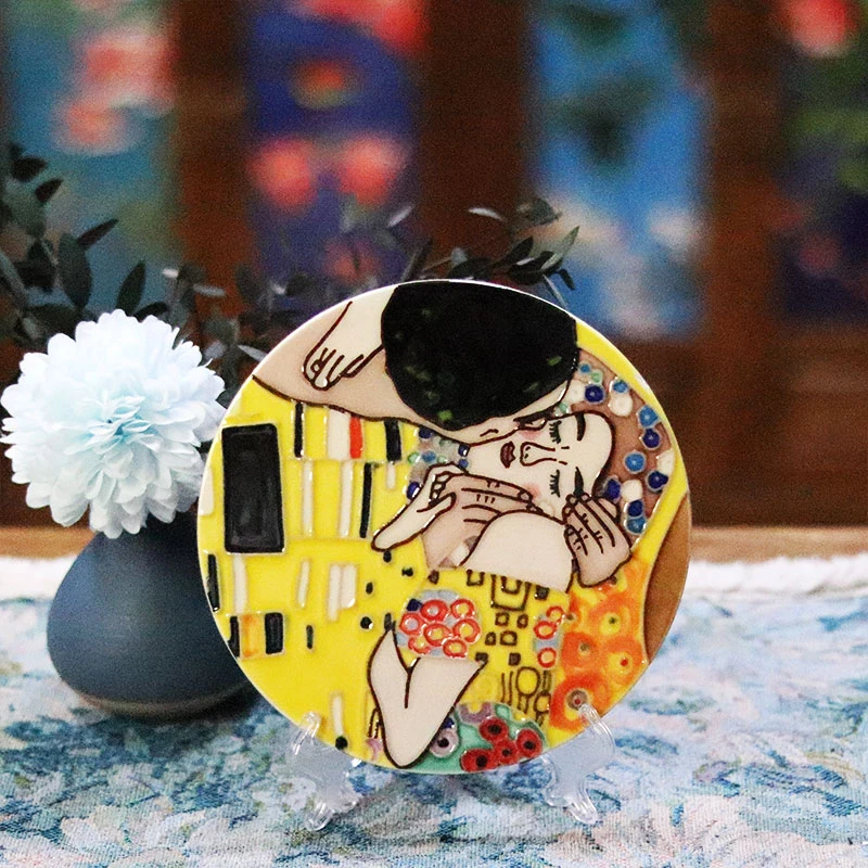 15cm圆-人物系列陶瓷瓷板杯垫/壶承玄关摆件创意礼品