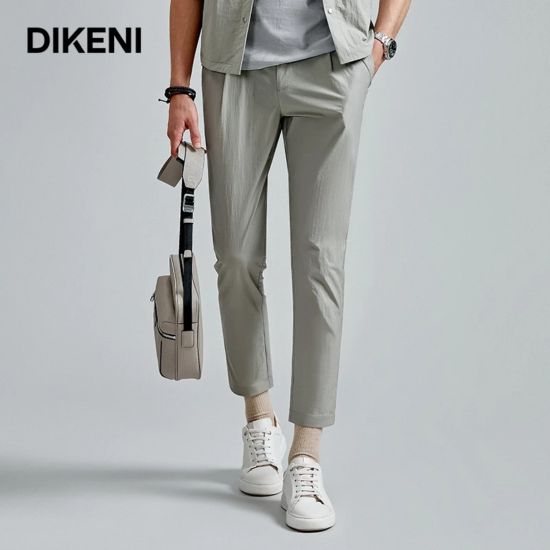 【微皱面料】迪柯尼男春秋弹力肌理感易打理工装休闲裤九分裤裤子