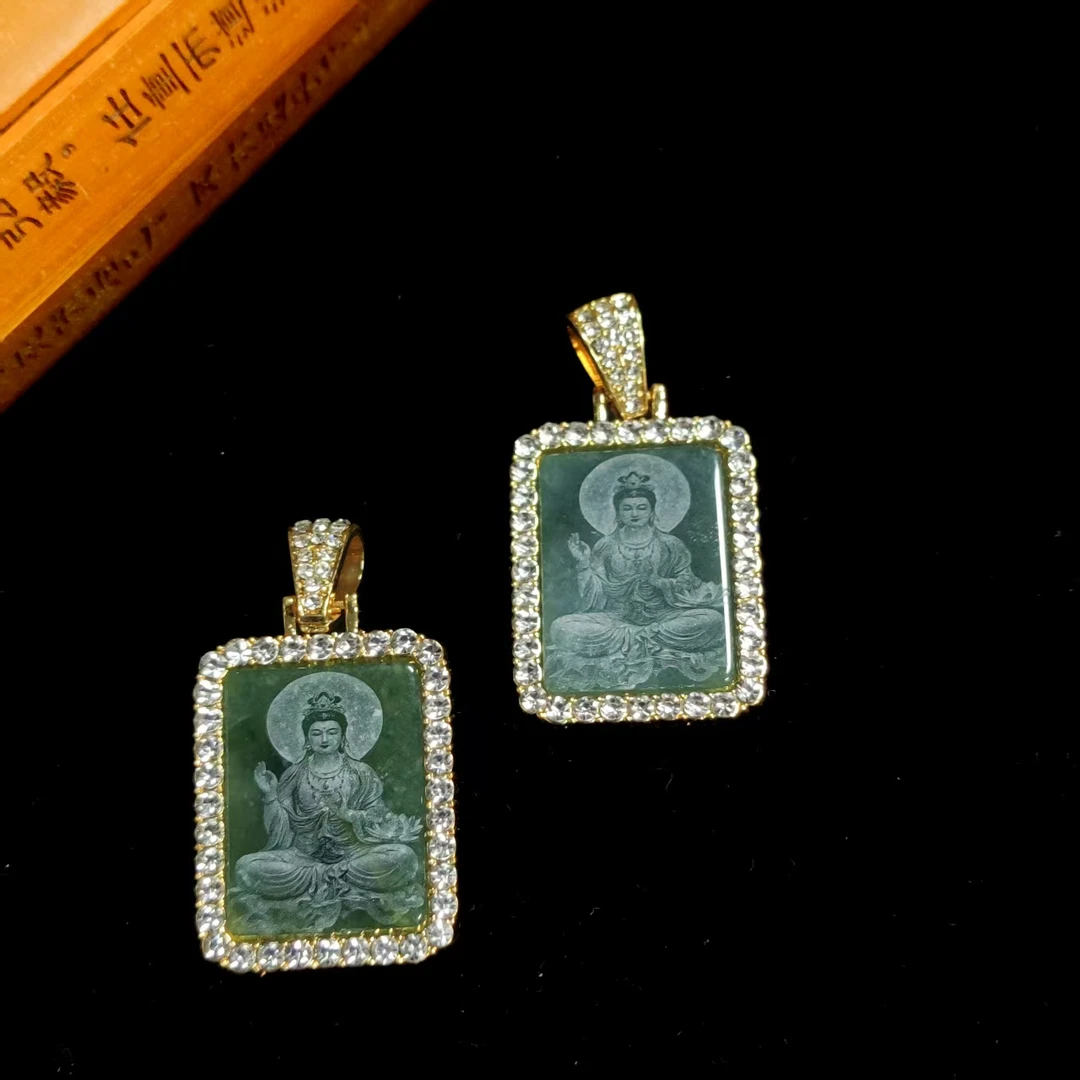 【福翠缘】AT5447 翡翠A货观音吊坠-多样性发货只发一件