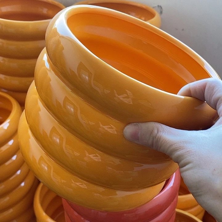 陶盆有孔 瑕疵针孔漏釉介意勿拍外口 16外高15