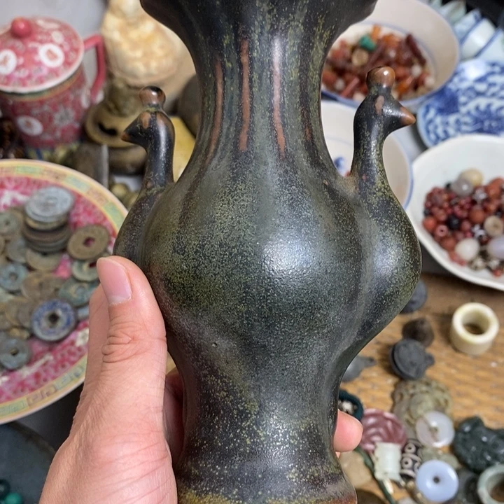 无***悔铜铁合金类工艺品 花瓶 摆件 微瑕