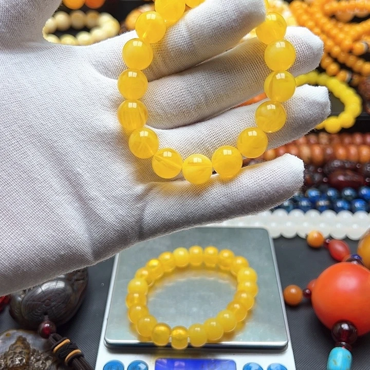 琥珀未镶嵌颈饰蜜蜡琥珀手串项链