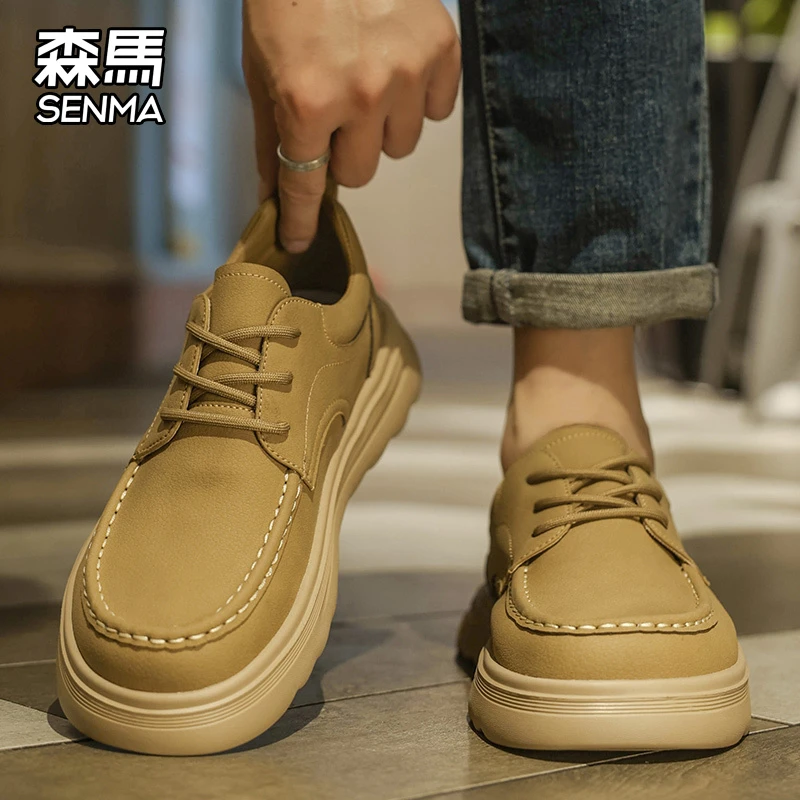森马男鞋秋季新款防滑轻质休闲皮鞋工装皮鞋英伦皮鞋机能潮鞋男