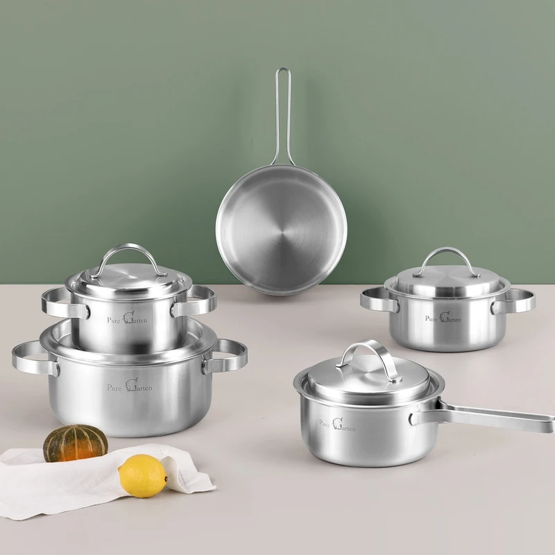 韩国进口PN枫年纯净花园系列高端汤锅5层不锈钢14-30cm蒸屉易清洗