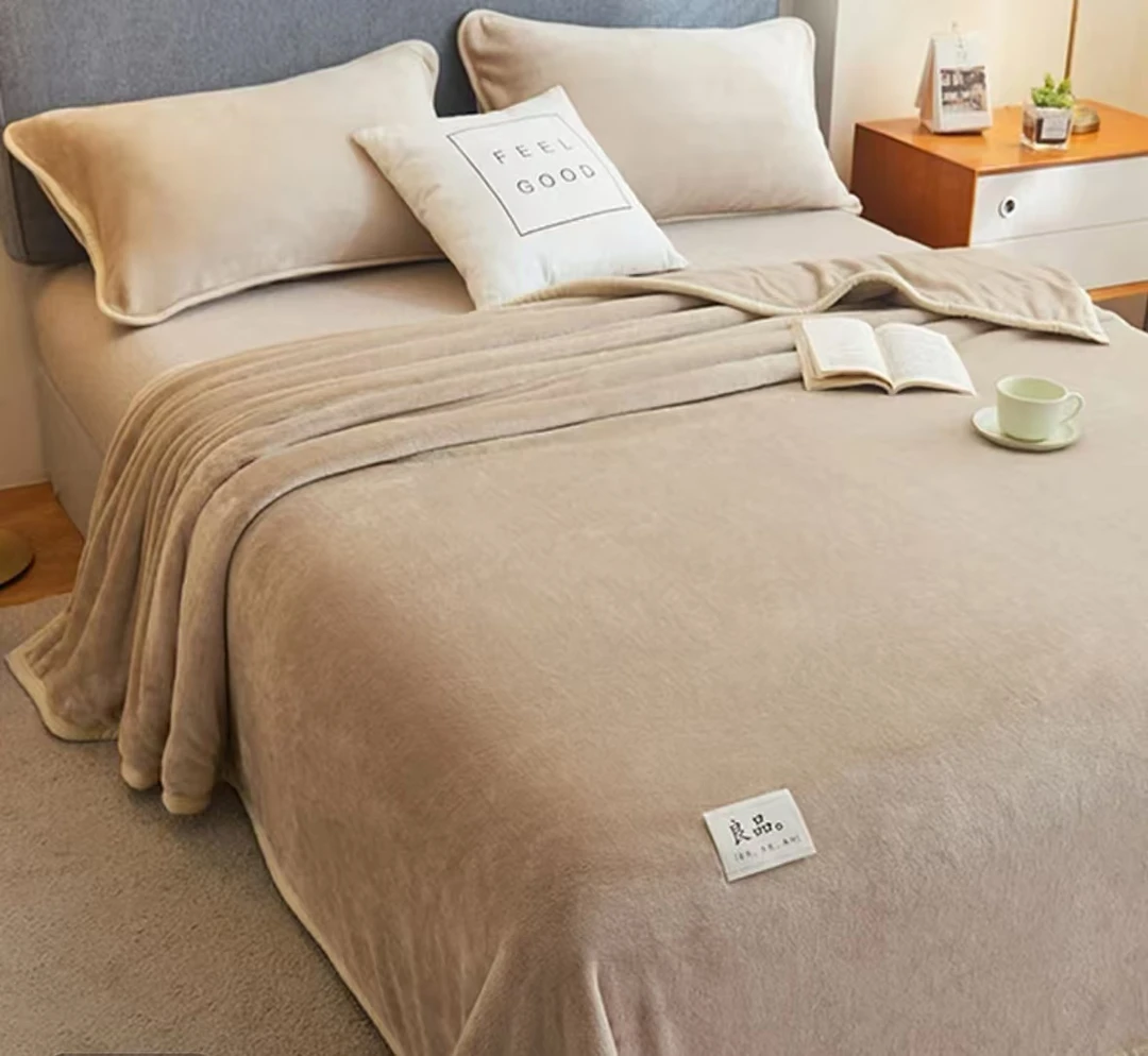 【桦悦专属】 高端纯色婴儿绒休闲毯-2.3m*2.5m YZY（颜色不挑）