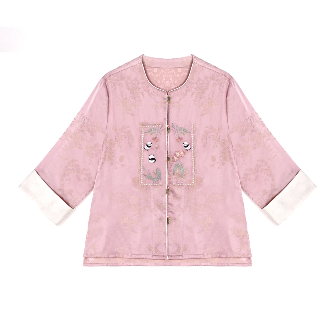 反季专场香云纱国风经典百搭提花设计款时尚香云纱上衣RB123006